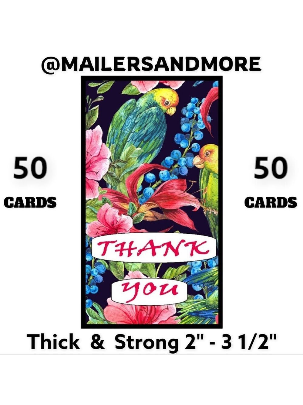 50 Parrots Jungle Thank You Cards. PRICE IS FIRM
